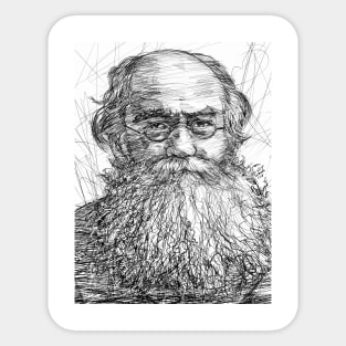 PETER KROPOTKIN ink portrait Sticker